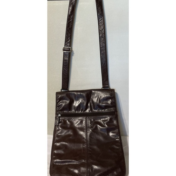 WILSONS Leather Pelle Studio Brown Leather Messenger Bag Great Condition - Picture 1 of 12